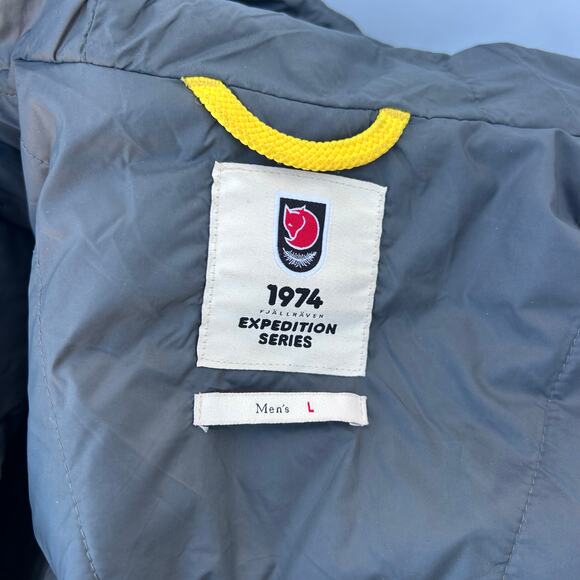 Fjallraven Men’s Expedition Pack Down Hoodie Puffer Gray Blue Large Lightweight - Picture 3 of 15